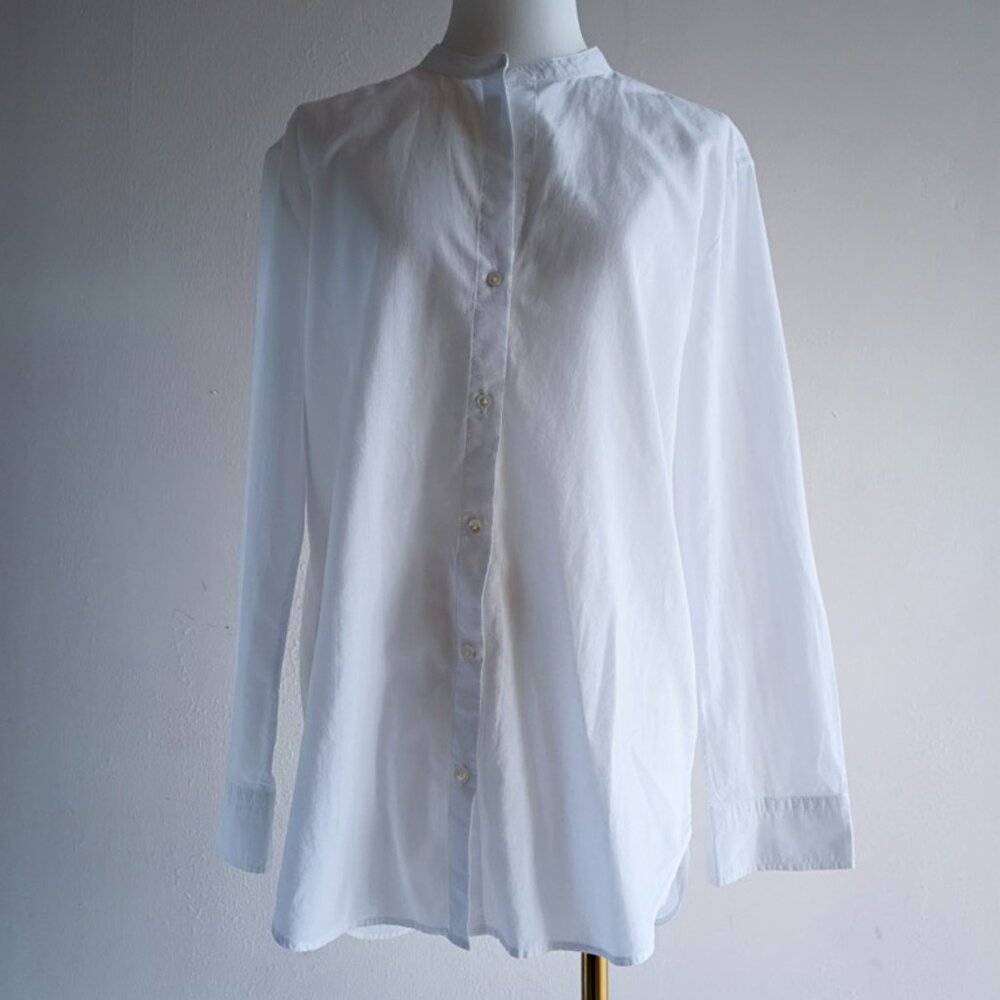 James Perse White Button Front Shirt Size 2 Women's Minimalist Top